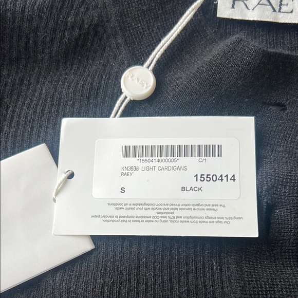 RAEY Cashmere black 3/4 Button-Up Sweater NWT SZ S - Picture 3 of 4